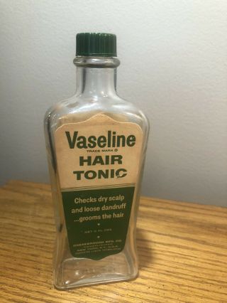 Vintage Vaseline Hair Tonic Bottle 6oz Chesebrough Mfg Co.  York