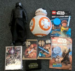 Star Wars Bundle Various Items Books Kylo Ren Figure Light Dvd Wallet 796