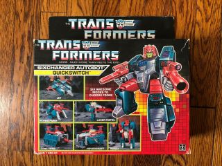 Transformers Sixchanger Autobot Quickswitch 1986 Box,  Foam,  And All Parts