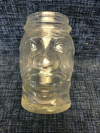 Vintage " Lucky Joe " Glass Jar Coin Bank Nash 