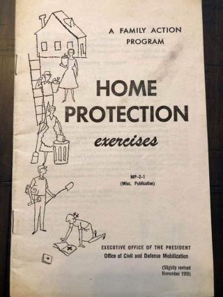 Vintage Home Protection Exercises 1959 Civil Defense Take Shelter Prepping