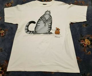 Vintage Single Stitch T - Shirt Double Sided Cat Dog B Kliban Cat T - Shirt