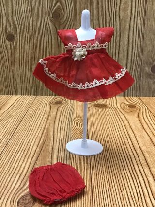 Vintage Vogue Ginny Doll Tagged Dress Undies Outfit Red