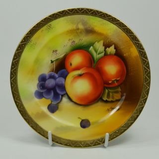 Vintage Plate With Fruit Design Hand Painted And Signed - Made By Fruit China