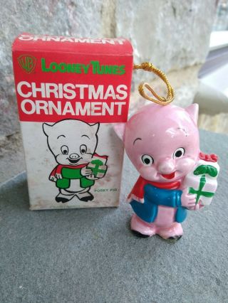 Vintage Looney Tunes 1977 Christmas Ornament Porky Pig By Dave Grossman Designs