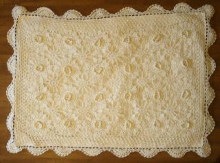 Vintage Look 100 Cotton Crochet Lace Pillow Sham Cover Cream Envelope Back