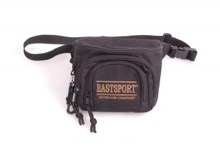 Vintage Eastsport Outdoor Company Black Fanny Pack Belt Bag Hip Sack 3 Pocket