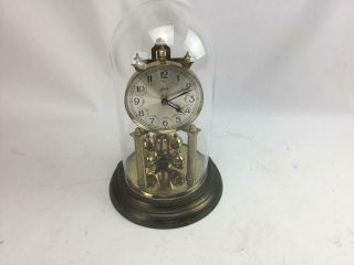Vintage Schatz Anniversary Clock 49 No Jewel Movement Glass Dome Only