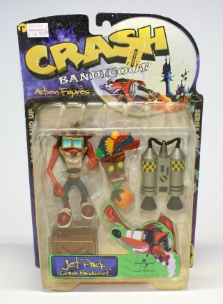 1999 Crash Bandicoot Jet Pack Action Figure In Package