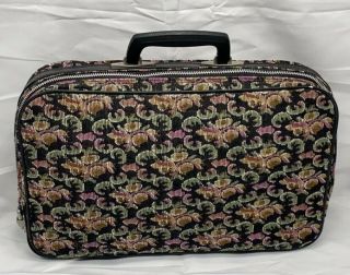 Vintage Bantam Travelware Suitcase Bag Black Green Pink Carry On Luggage