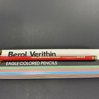 Vintage Berol Verithin Eagle Colored Pencil Scarlet Red 744 8 Pencils