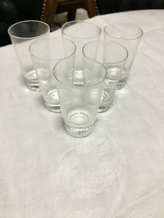6 X Schlichte Glas Wasserglas Trinkglas Kristall Geschliffen 10cmh Vintage Römer