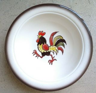 Vintage Metlox Poppytrail Red Rooster Serving Bowl 10 ",  Mid - Century Modern