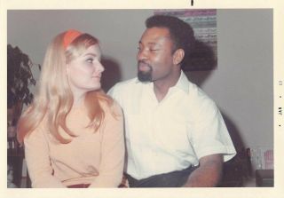 Vtg 60s Color Photo 1960s African American Man Blonde Woman Couple Photos 6