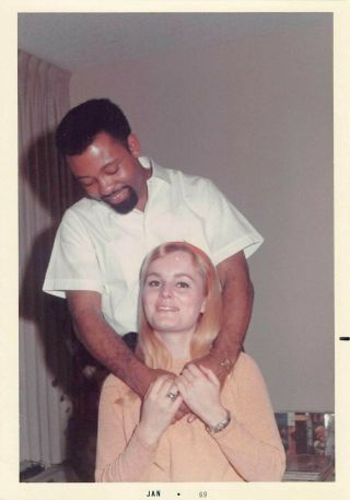 Vtg 60s Color Photo 1960s African American Man Blonde Woman Couple Photos 8