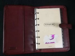 Vintage Coach Red Leather Address Book Planner Small 2