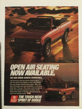 1989 Dodge Dakota Convertible 4x4 Pickup Truck 89 - Vintage Ad