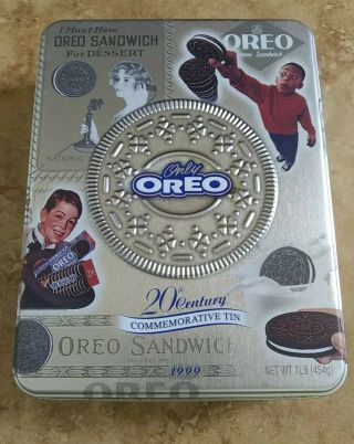 Vintage 1999 Oreo Cookie Tin With Lid