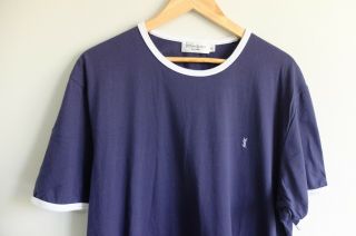 Vintage Ysl Yves Saint Laurent T - Shirt 2xl Xxl Blue