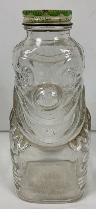 Vintage Glass Clown Grapette Syrup Glass Bank Bottle Camden Arkansas With Lid