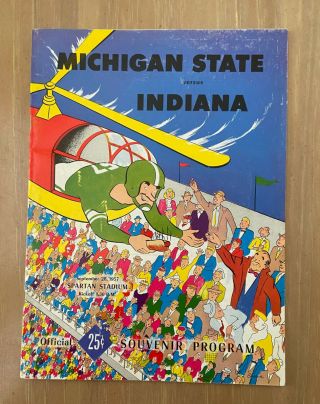 Vintage 1957 Ncaa Indiana Hoosiers @ Michigan State Spartans Football Program