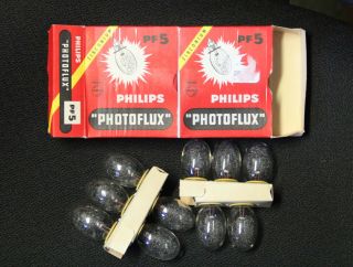 Philips Photoflux Flash Bulbs Pf5 – Vintage Flash Bulbs (box Of 10)