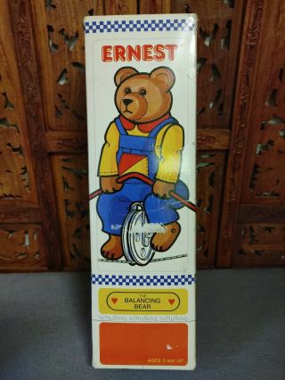 Vintage Ernest The Balancing Bear Unicycle Toy 1986 Schylling