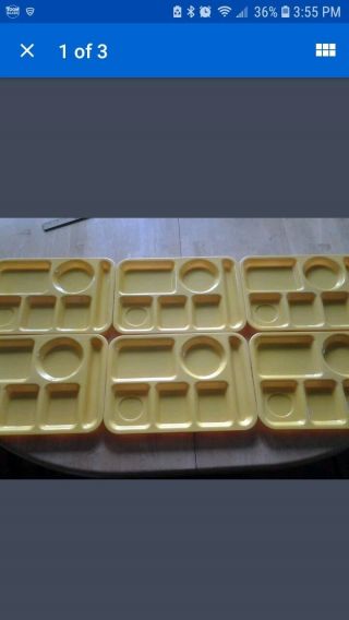 6 Vintage Silite 113 Divided School Cafeteria Lunch Food Traystv Tray Day Care
