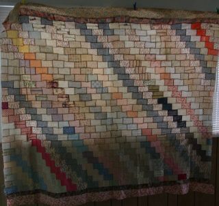 Vintage Patchwork Quilt Top Hand Sewn 2 