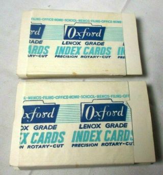 Vintage Oxford Lenox Grade Blank Unruled Index Cards,  3x5 - Inch,  White,  2pks