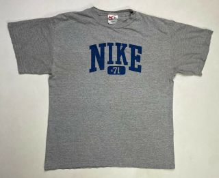 Vintage Nike White Tag Number 71 T - Shirt Men Large Gray 90s