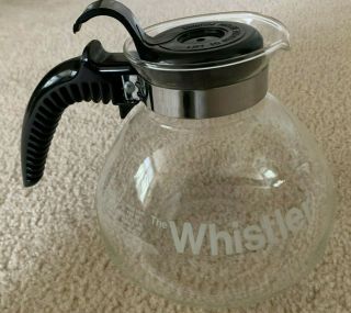 Vintage Gemco The Whistler 8 Cup Stovetop Glass Coffee Tea Pot Carafe,  Black