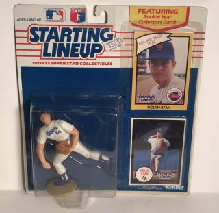 Starting Lineup Nolan Ryan Baseball Figure With Collectors And Rookie Card.
