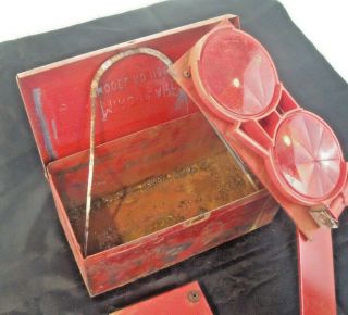 Vtg Miro - Flare Refrector Kit Model No.  1188F Set of 2 With Metal Storage Box 2