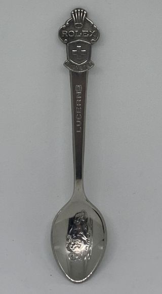 Vintage Rolex Bucherer Of Switzerland Spoon Lucerne Lion Silverplate Spoon Cb