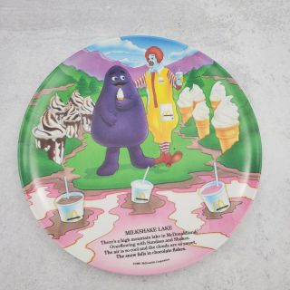 1989 Vintage McDonald ' s Milkshake Lake Ronald McDonald Melamine Plate 9 
