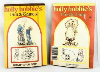 2 Vintage Holly Hobbie Coloring / Activity Books: Puzzle Fun,  Fun & Games; 1977