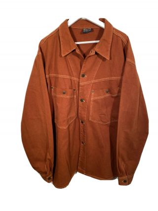Vintage 90s Karl Kani Orange Denim Jacket Size Mens L