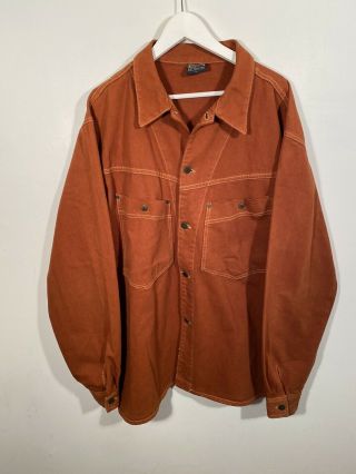 Vintage 90s Karl Kani Orange Denim Jacket size mens L 2