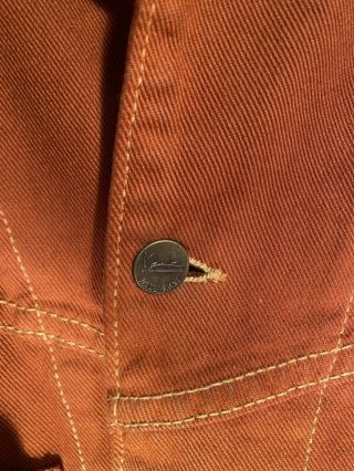 Vintage 90s Karl Kani Orange Denim Jacket size mens L 3