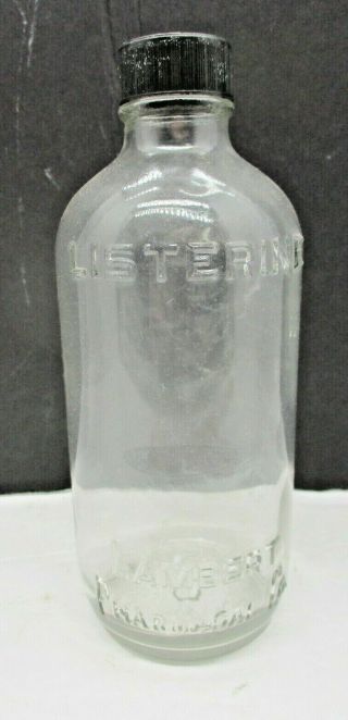 Vintage Listerine Lambert Pharmacal Company Glass Bottle 6 1/2 "