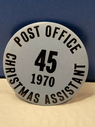 Vintage Post Office Mail - Man Us Postal Service Carrier Pin - Back Button
