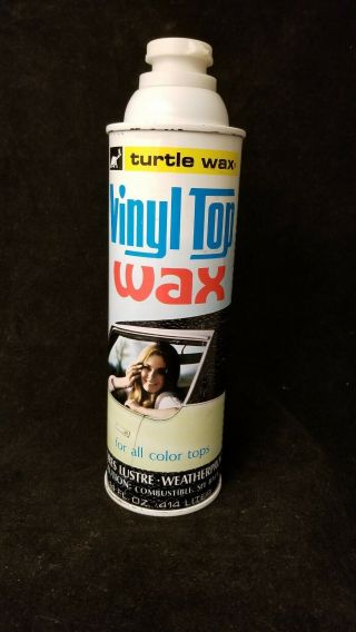 Vintage Turtle Wax Vinyl Top Cleaner Tin Can Full Collectors Item 15