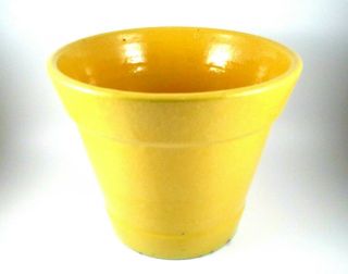 Vintage Yellow Pottery Planter Marked With Cp On Bottom 6 " X7 "