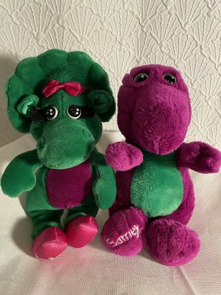 Barney And Baby Bop Plush Stuffed Animals 12” Vintage 1992 Collectible Character