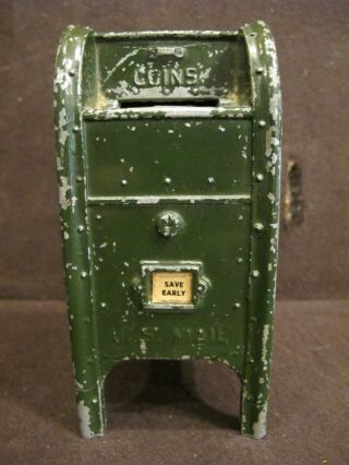 Vintage U S Mail Box Bank Green