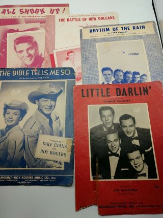 5 Vintage Sheet Music From The 50 