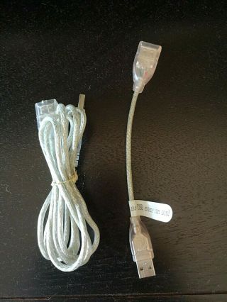 Apple Macintosh Clear Braided Usb Extension Cables 5 Ft Powermac Vintage