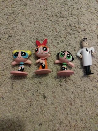 3 Powerpuff Girls Cake Toppers Figurines 2000 Bakery Crafts,  Professor