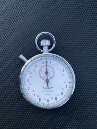 Vintage Hanhart Mechanical Stop Watch Timer 1/10 Second 7 Jewels